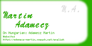 martin adamecz business card